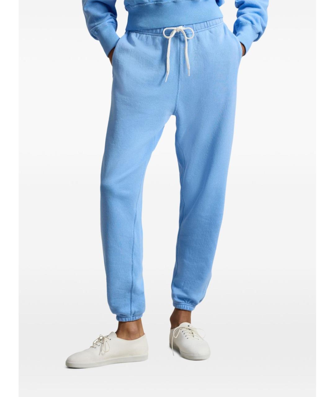 RALPH LAUREN Синие хлопковые прямые брюки, фото 3