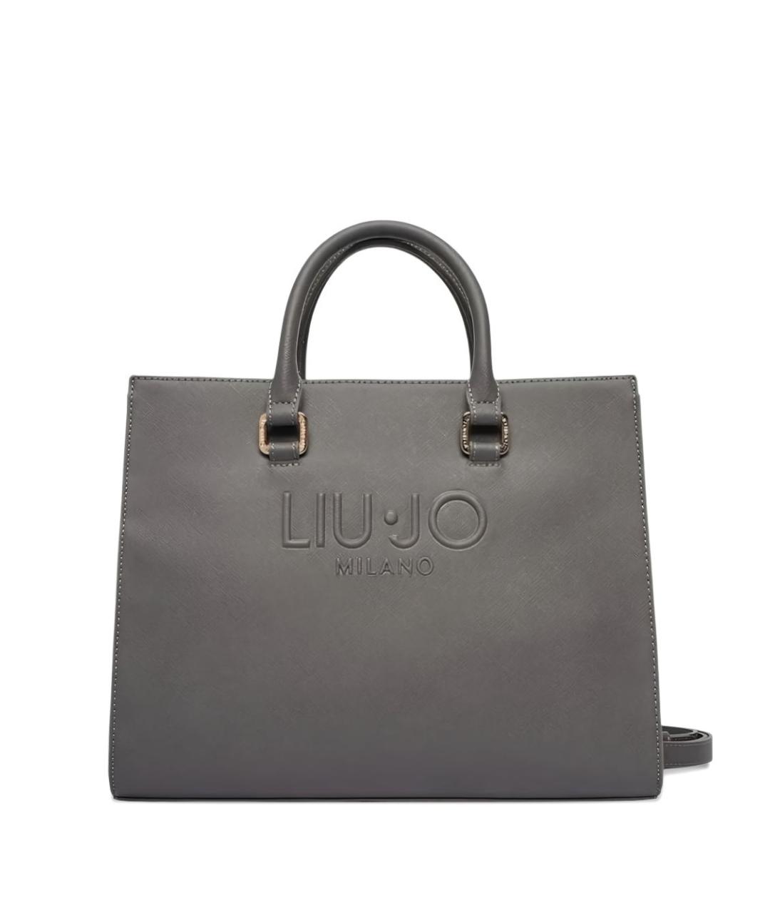 LIU JO Антрацитовая сумка тоут из искусственной кожи, фото 4
