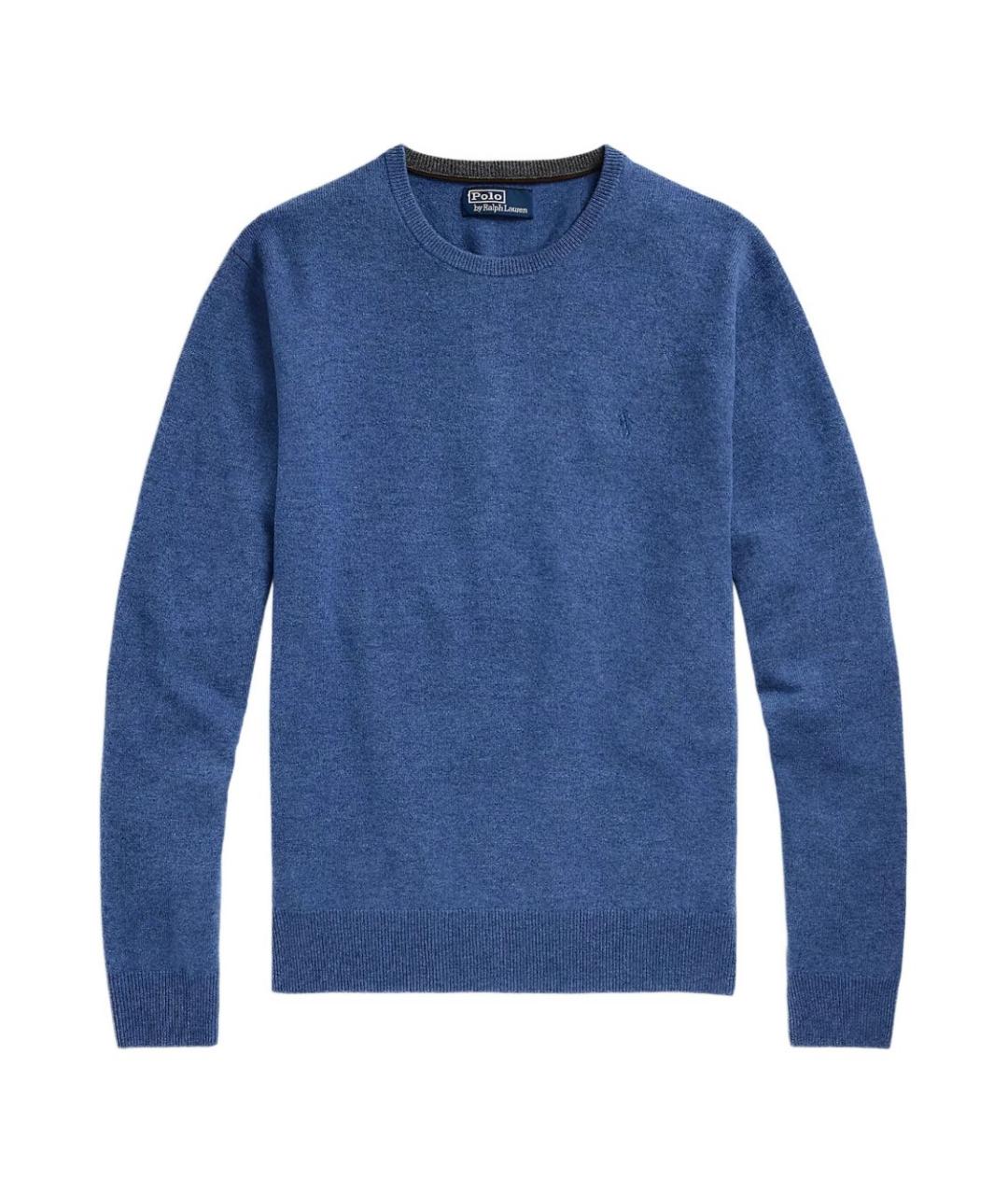 RALPH LAUREN Синий шерстяной джемпер / свитер, фото 1