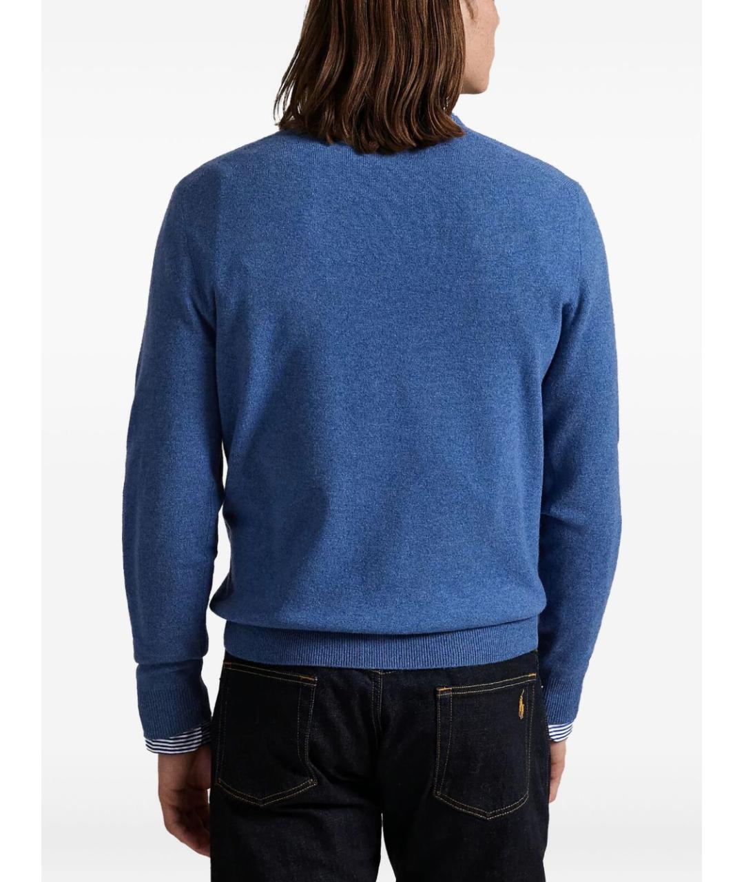 RALPH LAUREN Синий шерстяной джемпер / свитер, фото 3