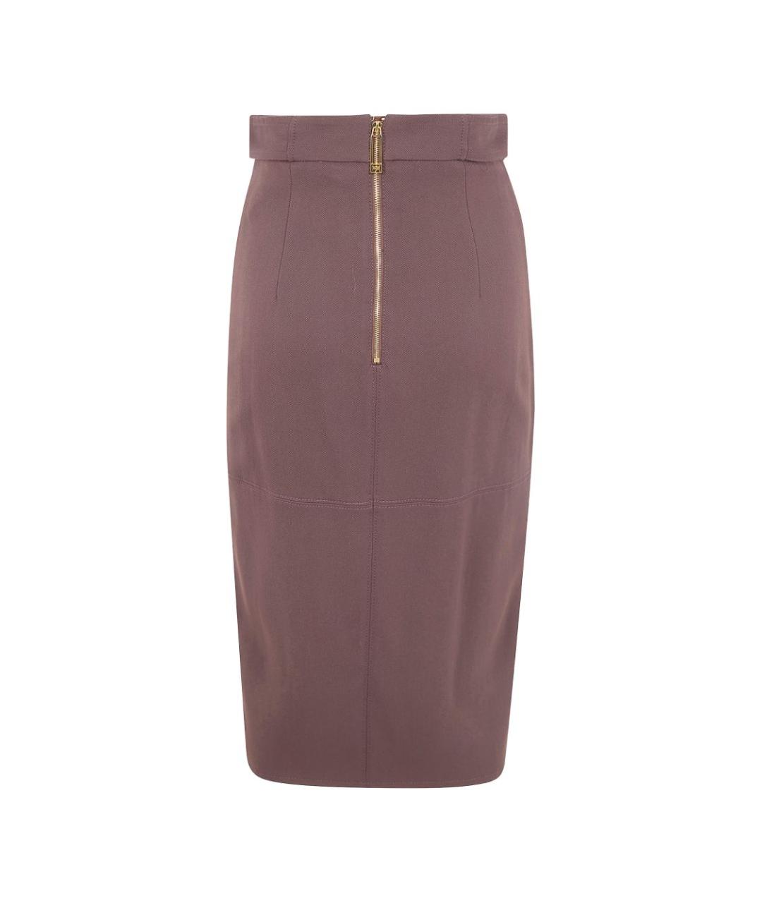 ELISABETTA FRANCHI Коричневая вискозная юбка миди, фото 2