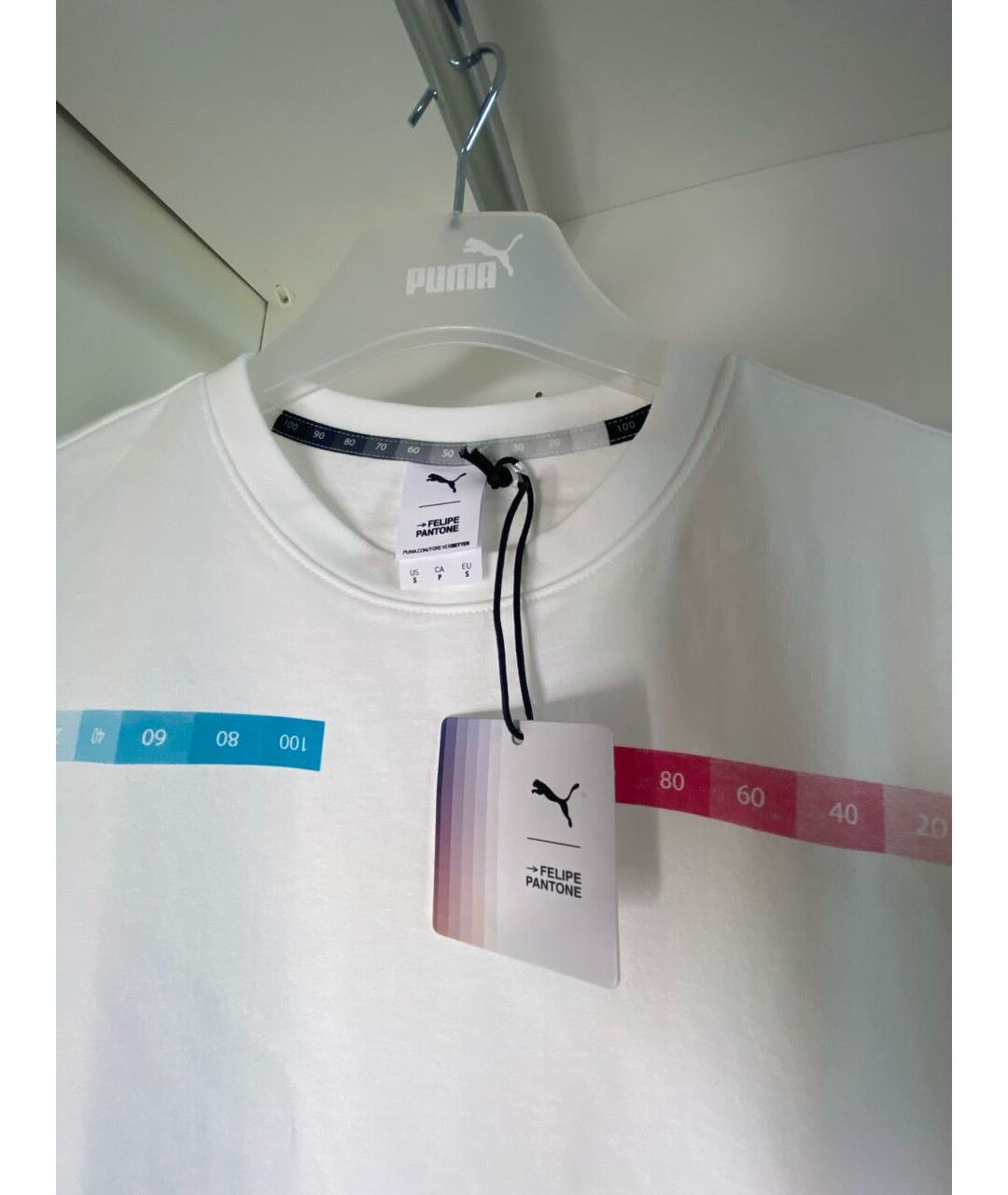 PUMA Белая хлопко-полиэстеровая футболка, фото 3