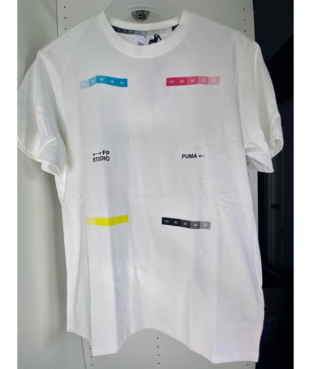PUMA Белая хлопко-полиэстеровая футболка, фото 2