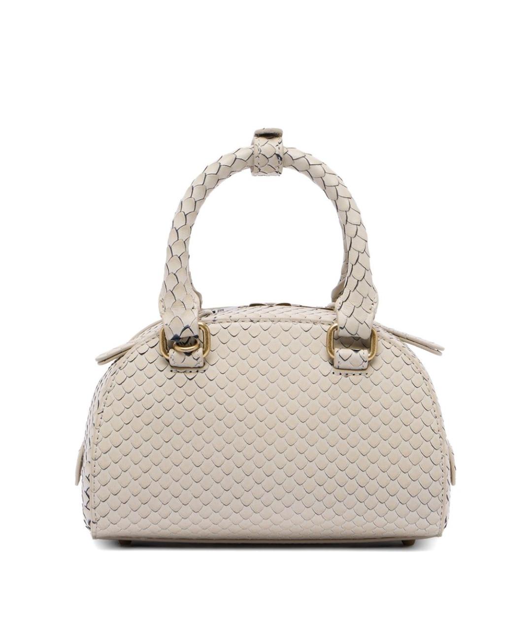 DIESEL Белая кожаная сумка с короткими ручками, фото 4