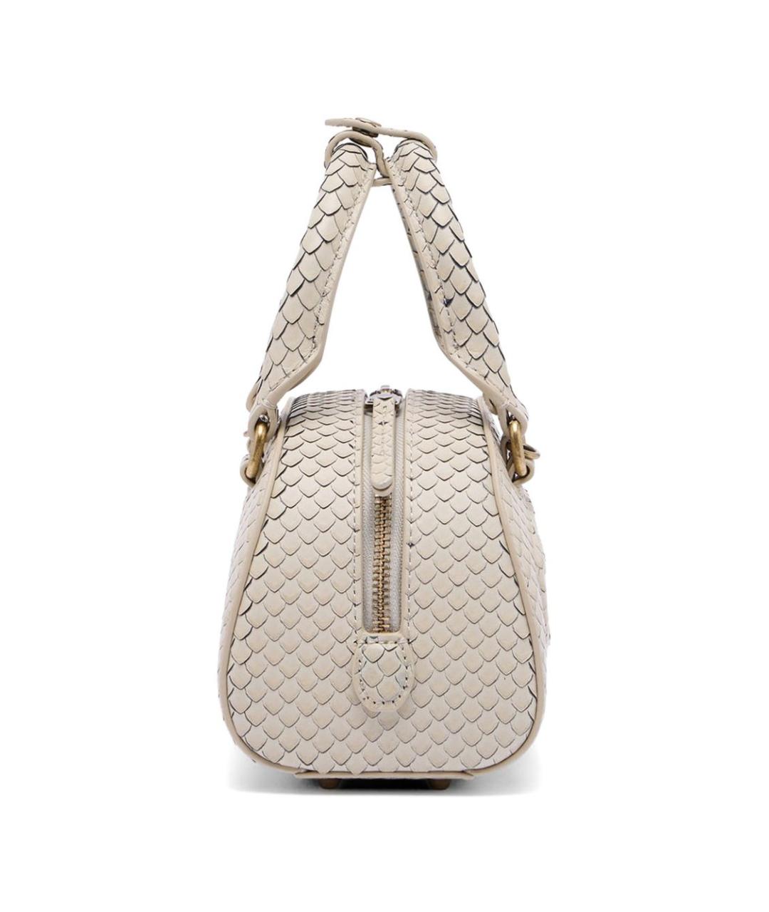 DIESEL Белая кожаная сумка с короткими ручками, фото 3