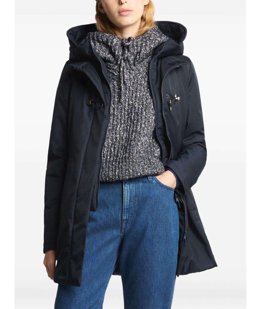 FAY Темно-синее полиэстеровое пальто, фото 2