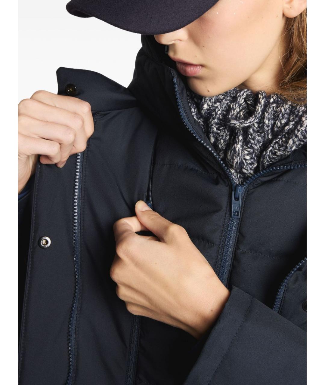 FAY Темно-синее полиэстеровое пальто, фото 4