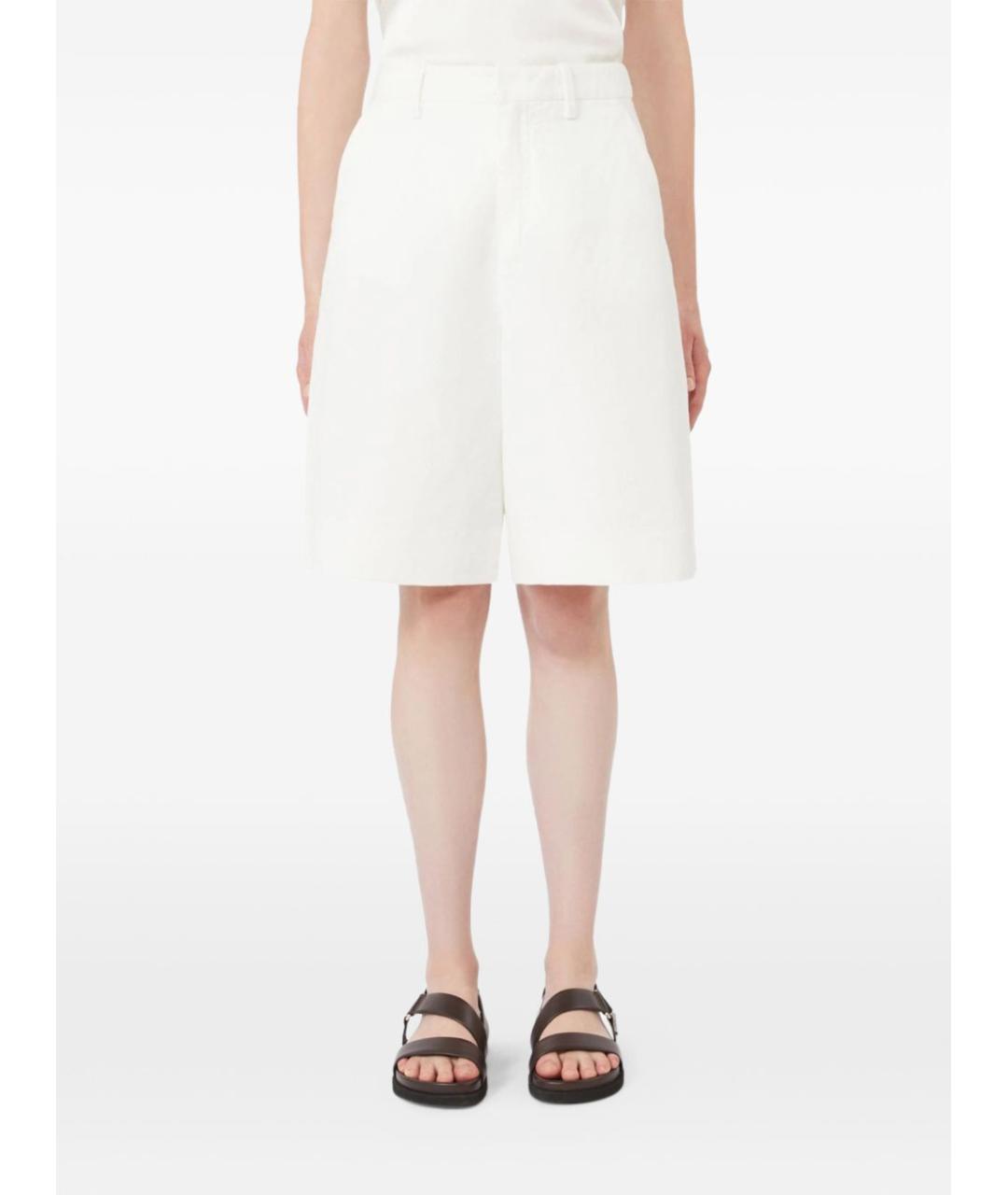 MAX MARA Белые хлопковые шорты, фото 2