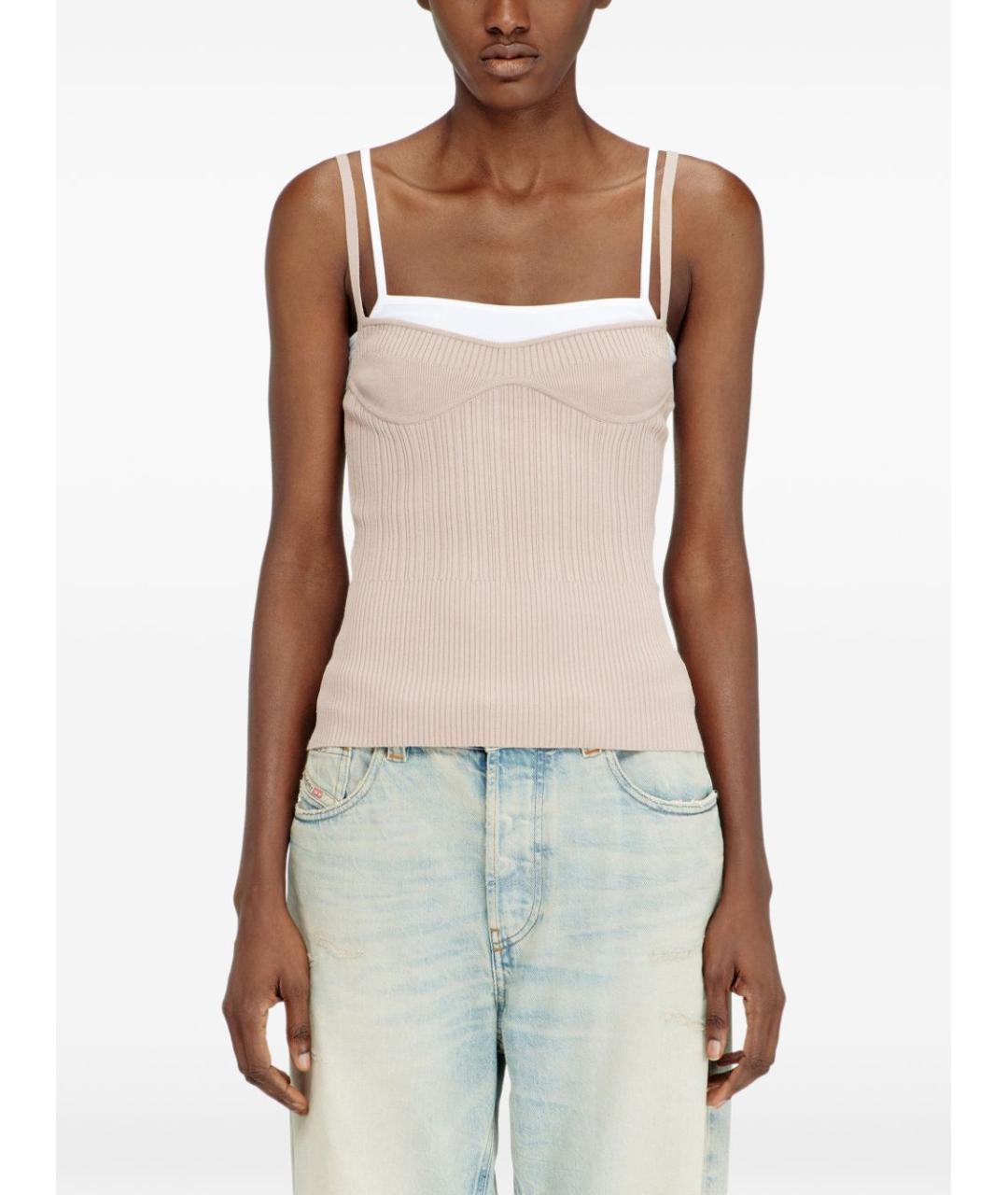 DIESEL Бежевая вискозная майка, фото 5