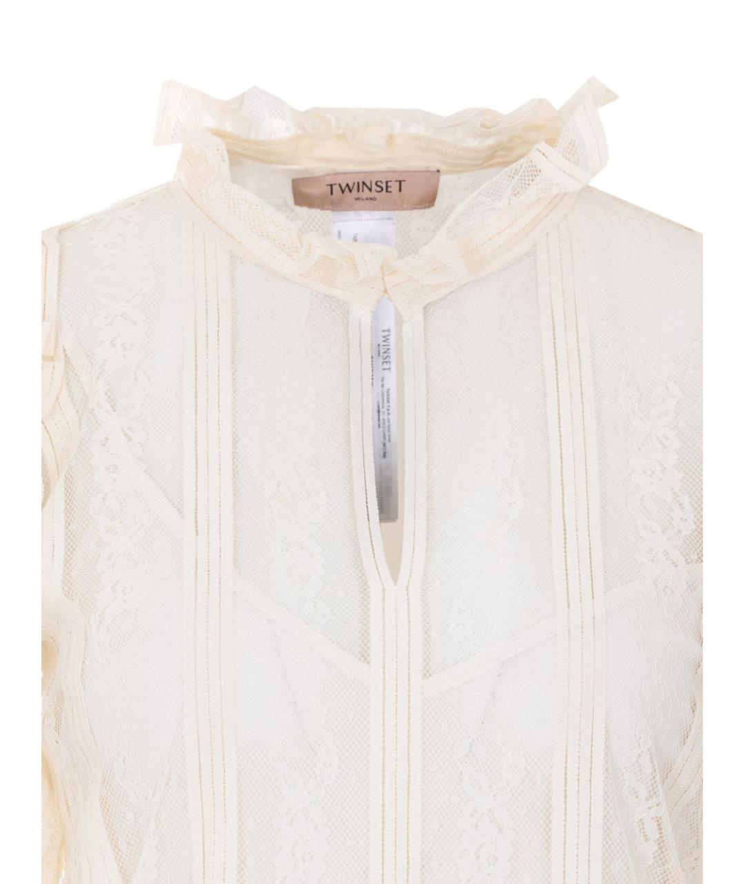 TWIN-SET Белый хлопковый джемпер / свитер, фото 5