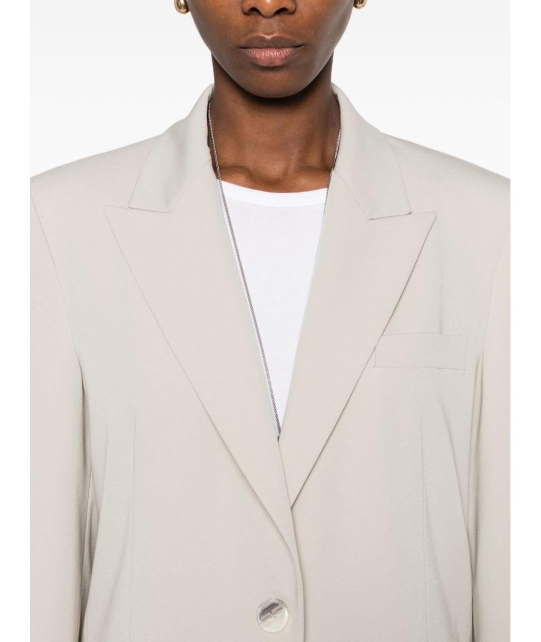 PINKO Серый полиэстеровый жакет/пиджак, фото 5