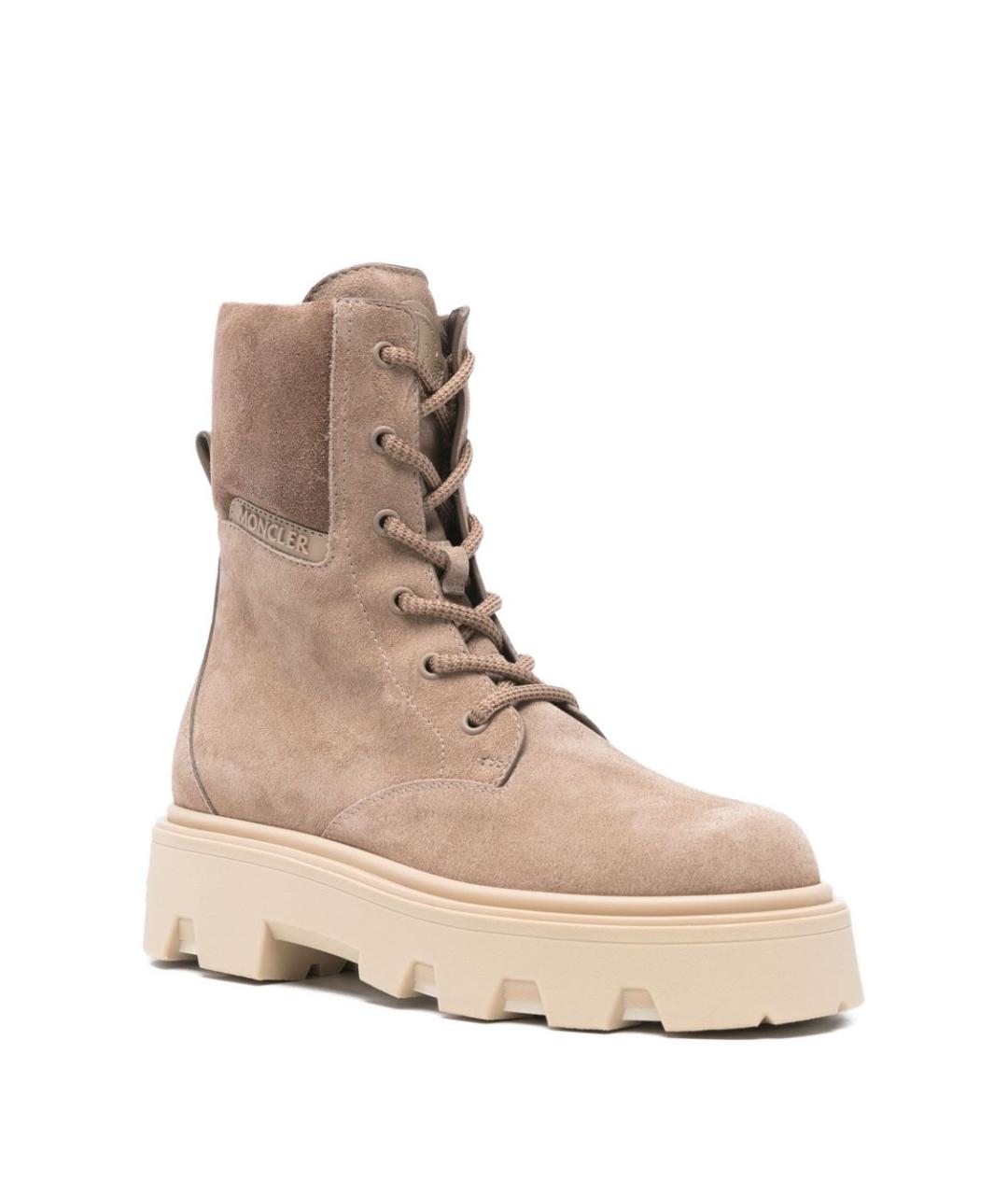 MONCLER Бежевые замшевые ботинки, фото 2