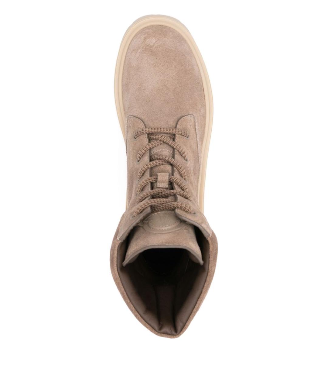 MONCLER Бежевые замшевые ботинки, фото 3