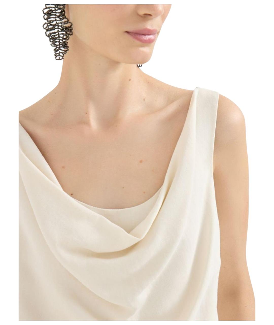 BRUNELLO CUCINELLI Бежевая майка, фото 2