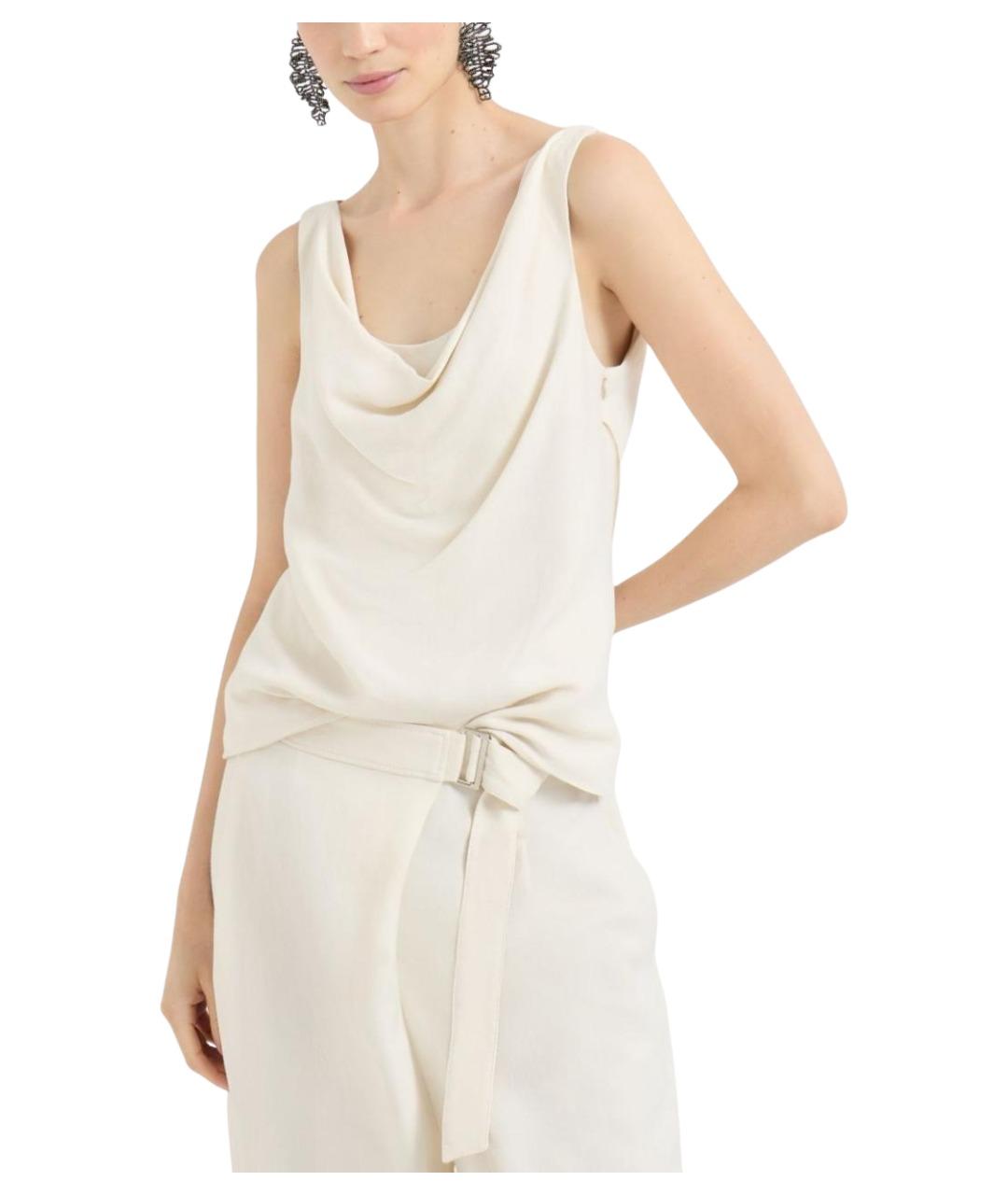 BRUNELLO CUCINELLI Бежевая майка, фото 4