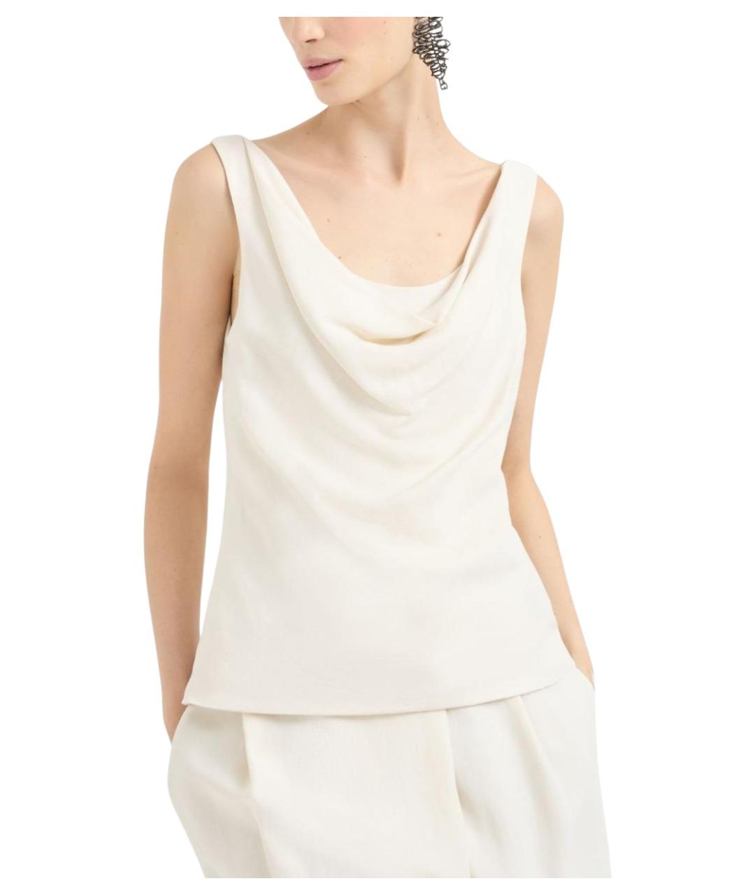 BRUNELLO CUCINELLI Бежевая майка, фото 5