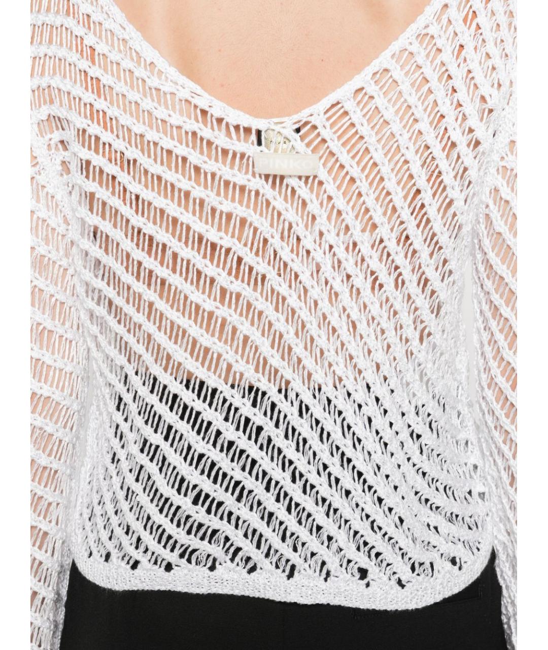 PINKO Белый полиэстеровый джемпер / свитер, фото 3