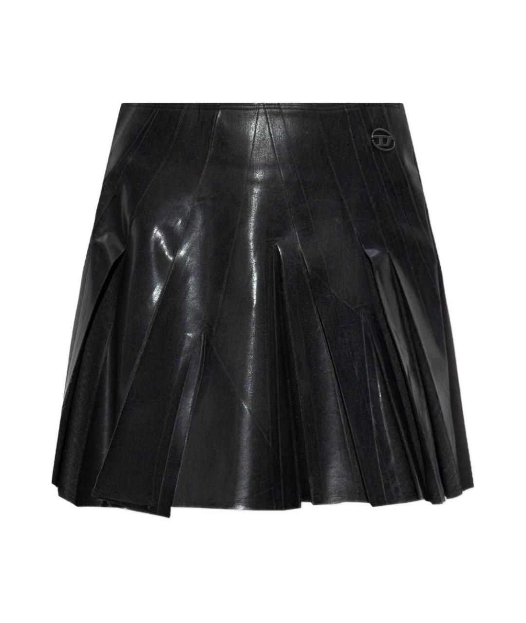 DIESEL Черная полиэстеровая юбка миди, фото 1