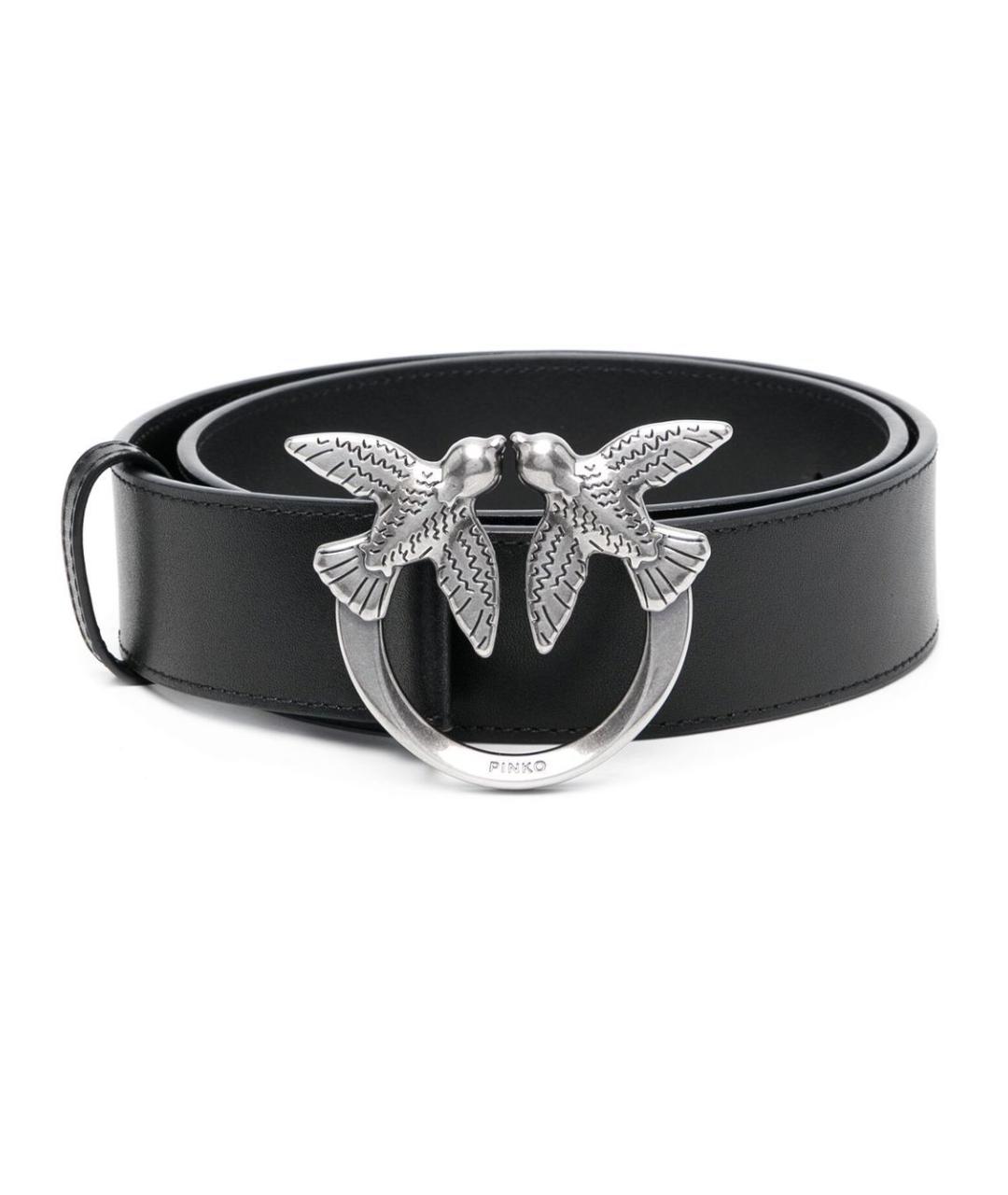 PINKO Черный кожаный ремень, фото 1