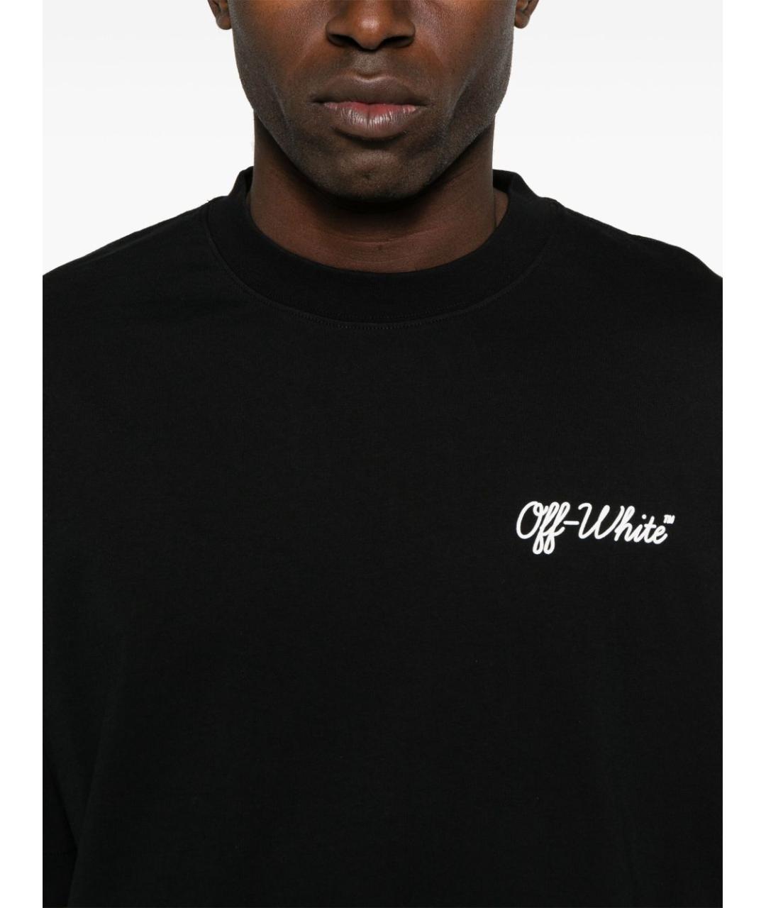 OFF-WHITE Черная хлопковая футболка, фото 4