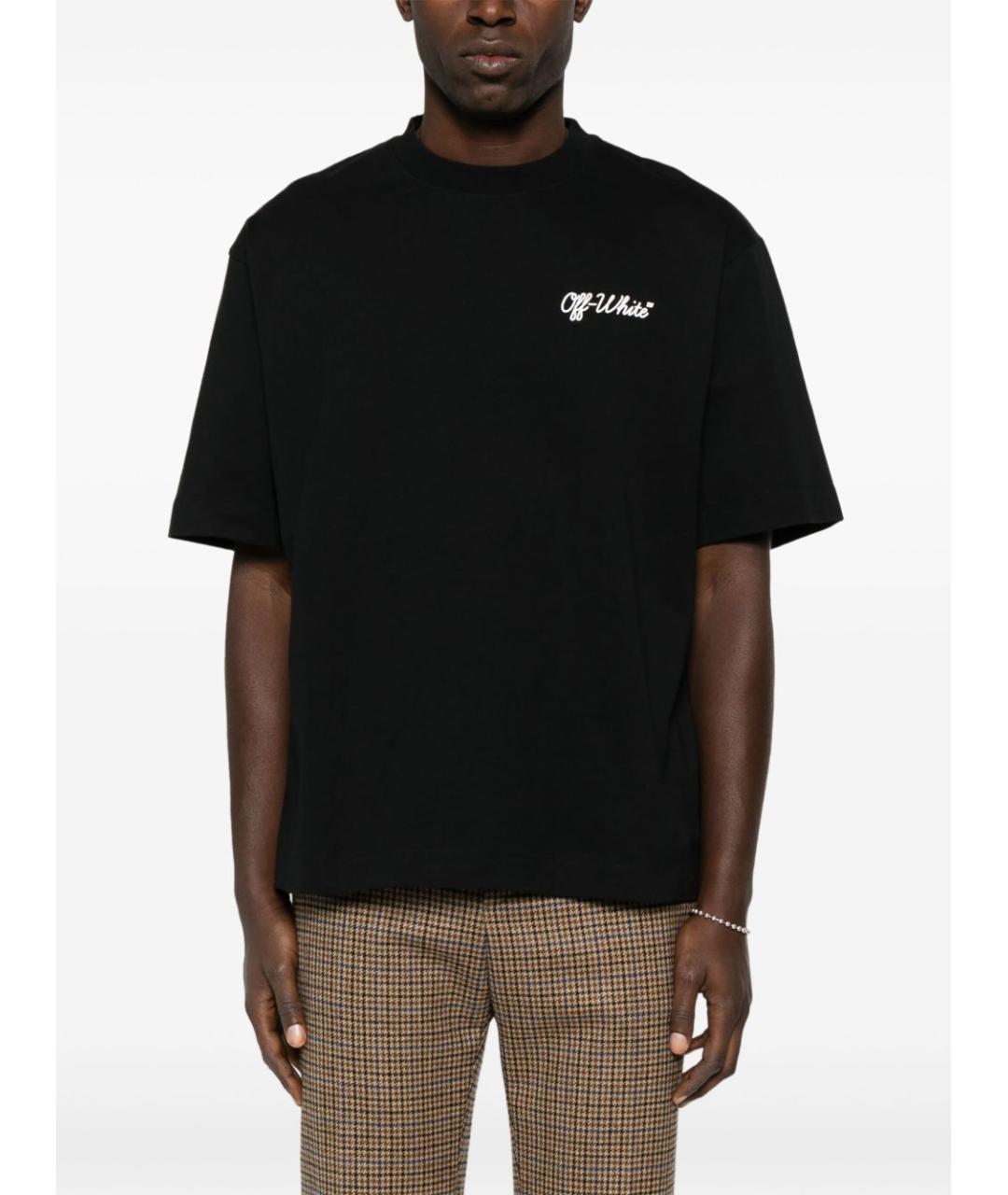 OFF-WHITE Черная хлопковая футболка, фото 3