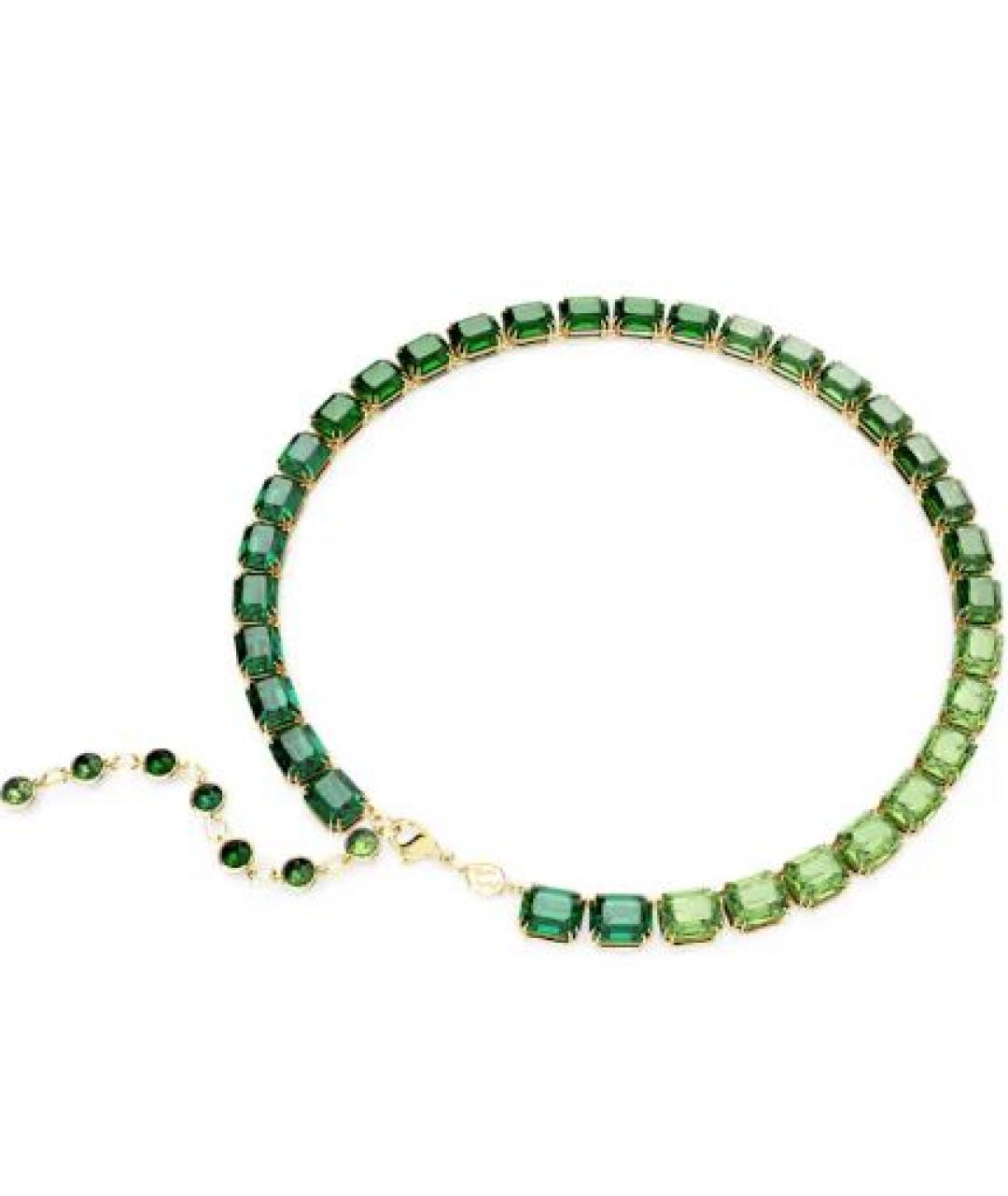 SWAROVSKI Зеленое металлическое колье, фото 1