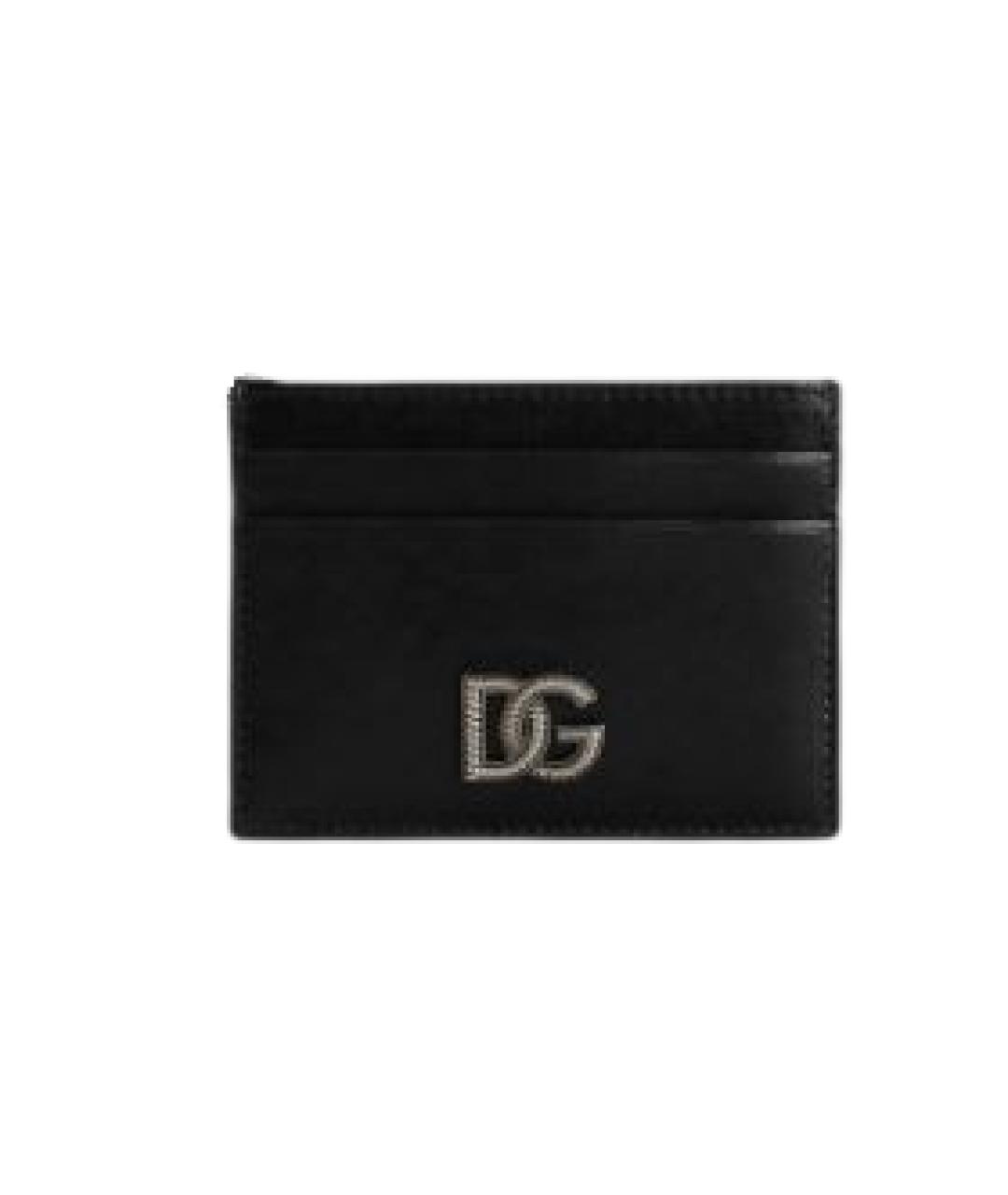 DOLCE&GABBANA Черный кожаный кардхолдер, фото 1