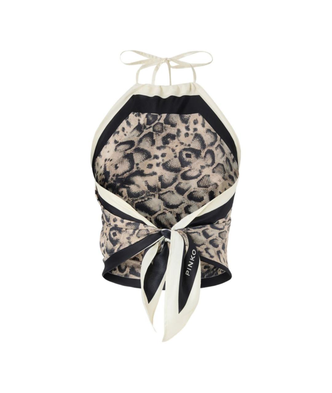 PINKO Бежевая вискозная майка, фото 2