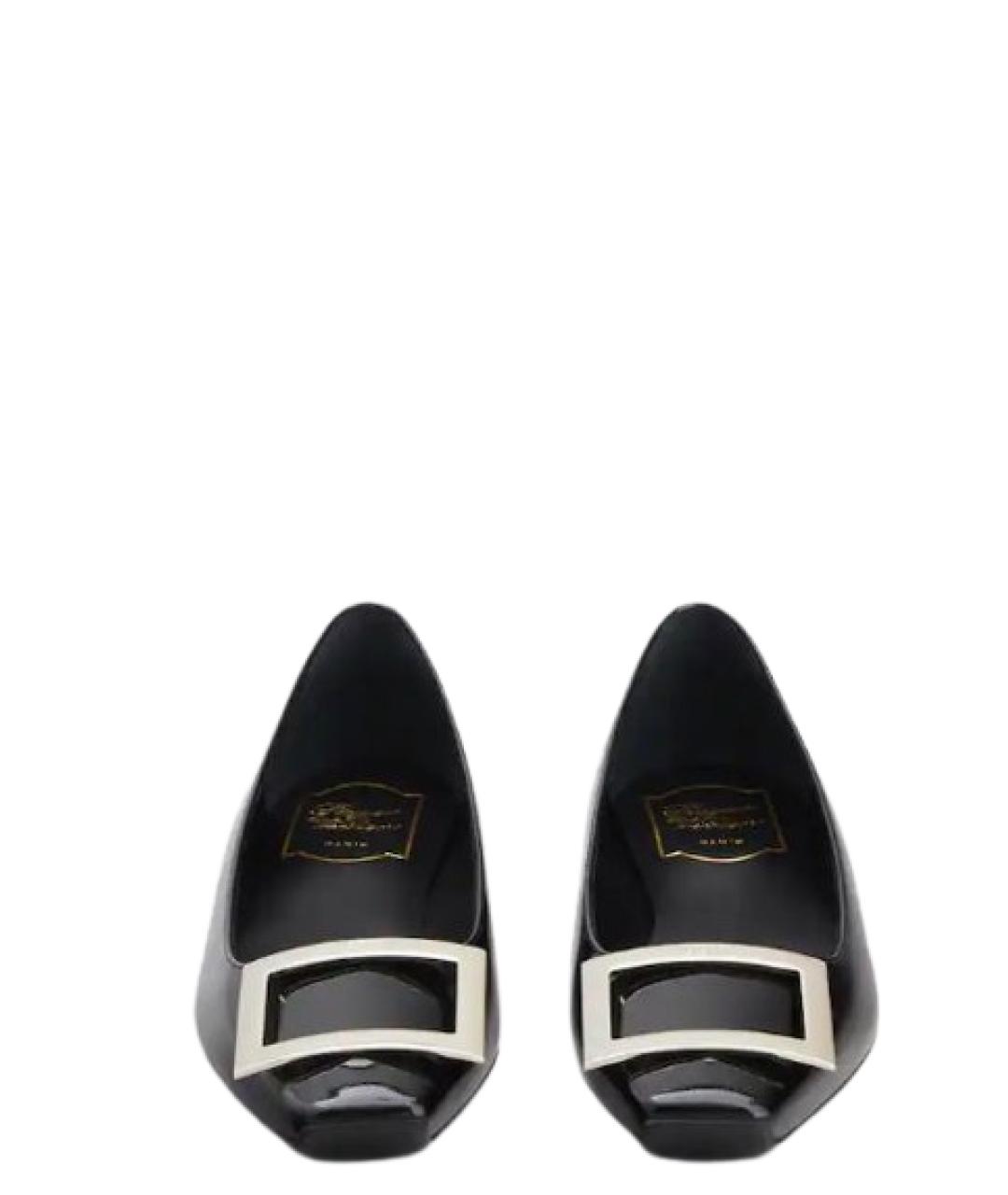 ROGER VIVIER Черные кожаные балетки, фото 2