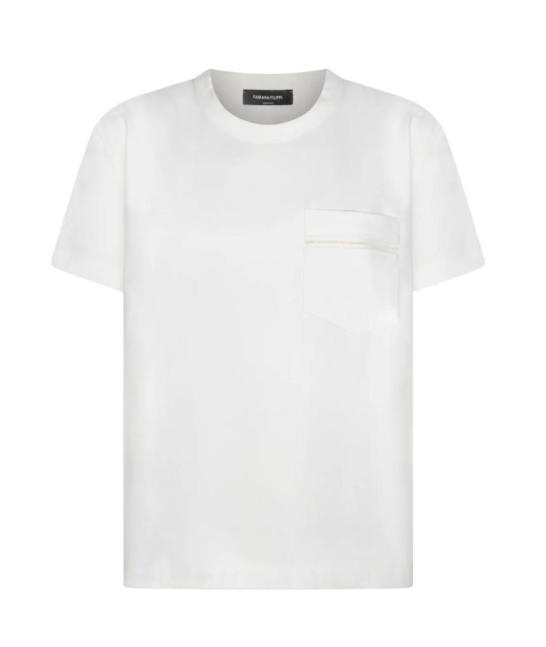 FABIANA FILIPPI Белая хлопковая футболка, фото 1