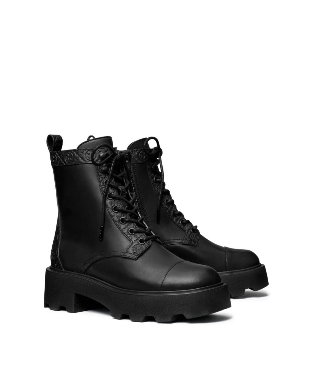 TORY BURCH Черные кожаные ботинки, фото 2