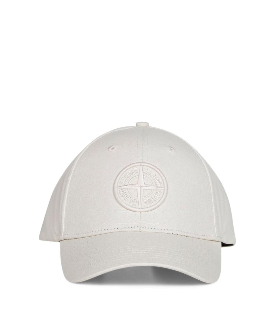 STONE ISLAND Белая хлопковая кепка/бейсболка, фото 1