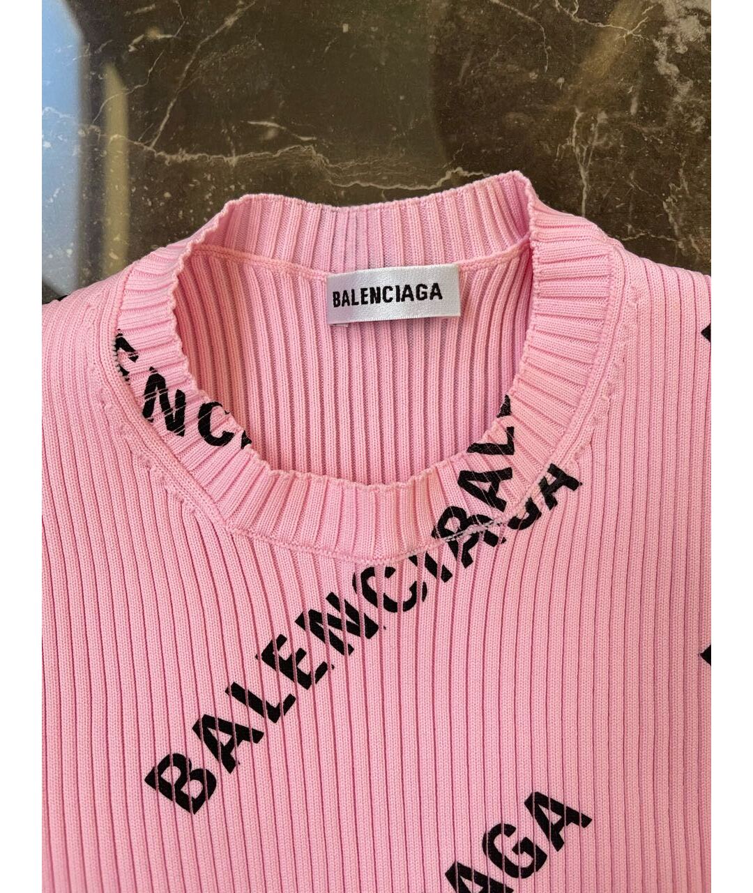 BALENCIAGA Розовый хлопковый джемпер / свитер, фото 3