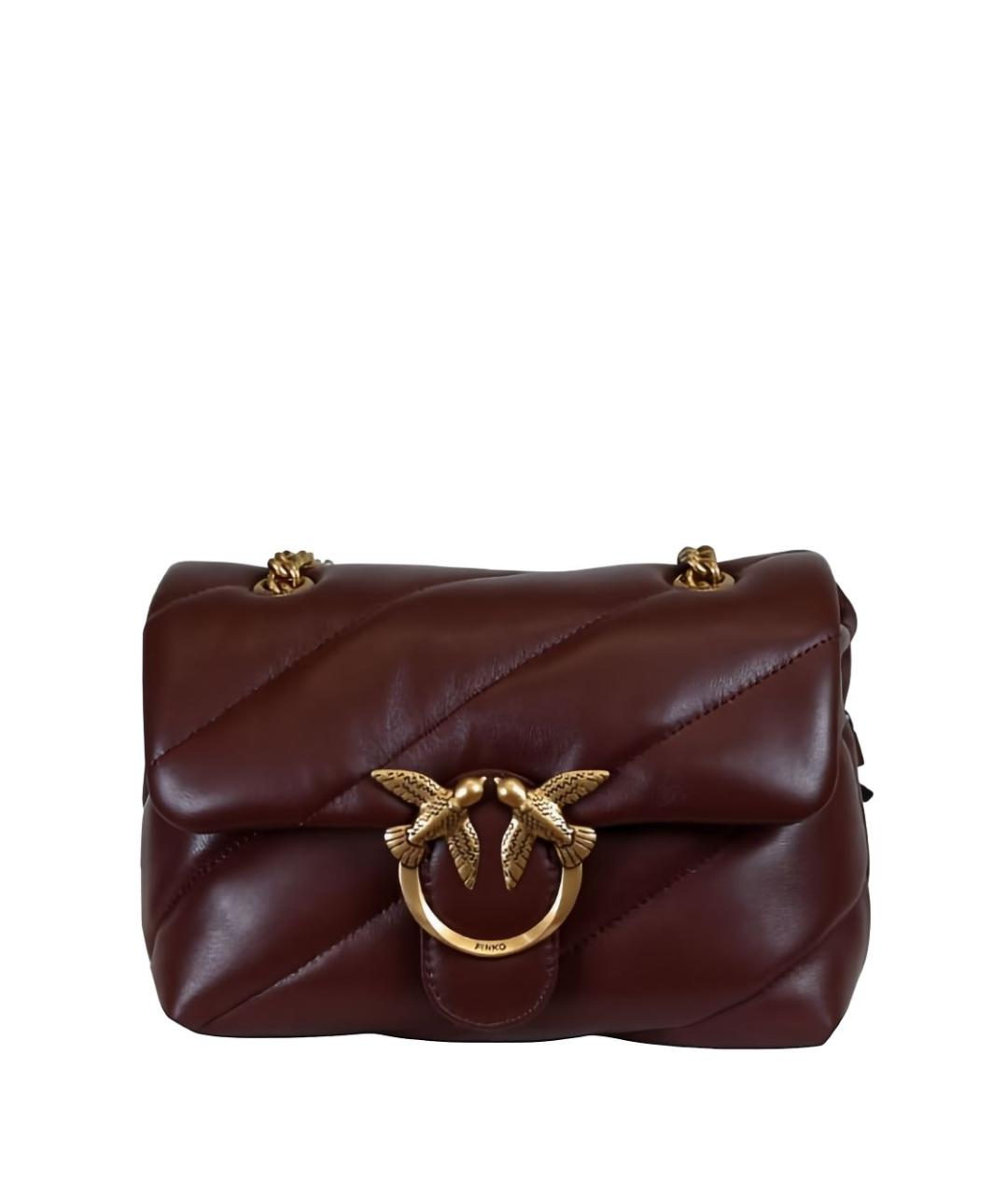 PINKO Фиолетовая кожаная сумка через плечо, фото 3