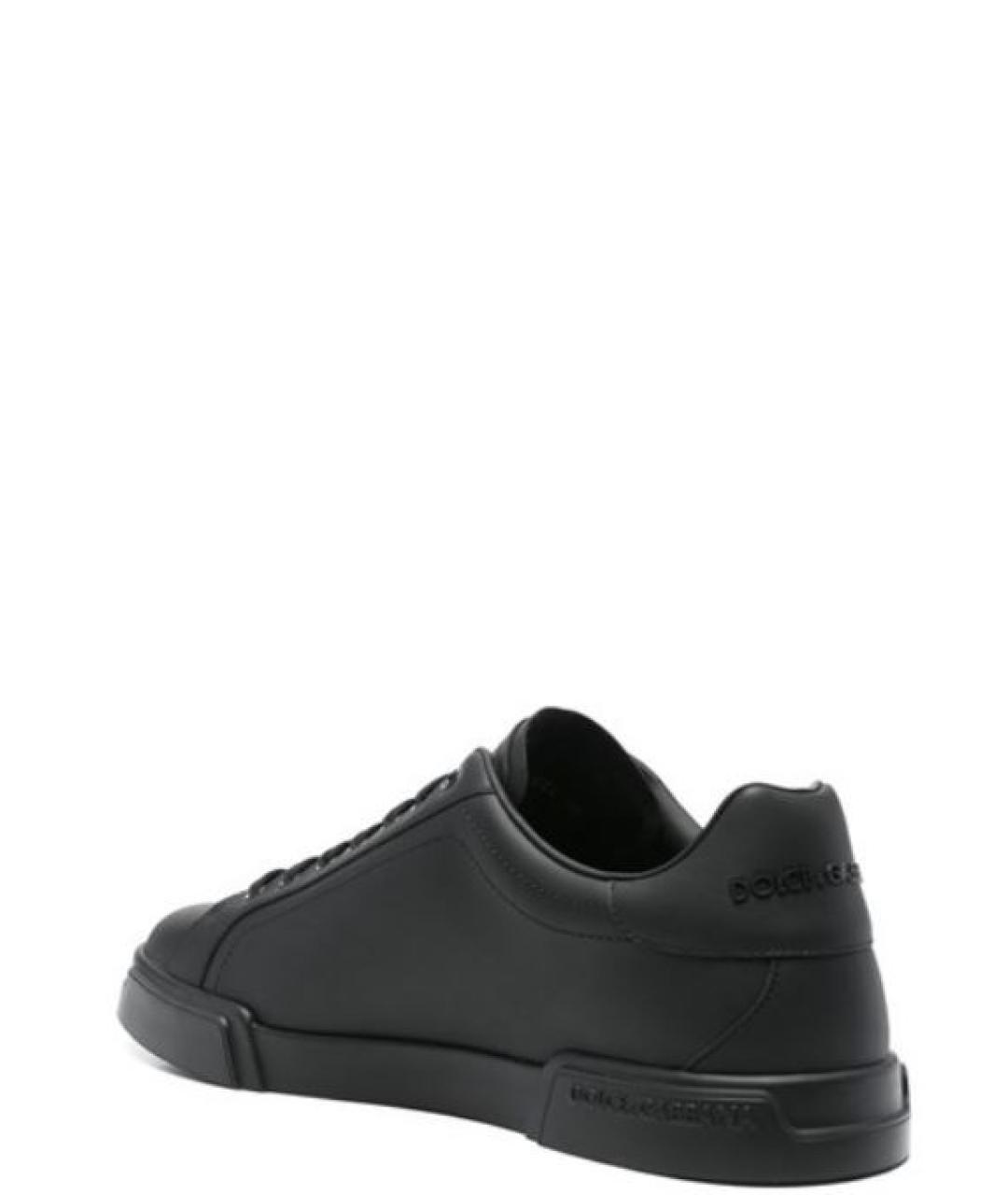 DOLCE&GABBANA Черные кожаные низкие кроссовки / кеды, фото 2