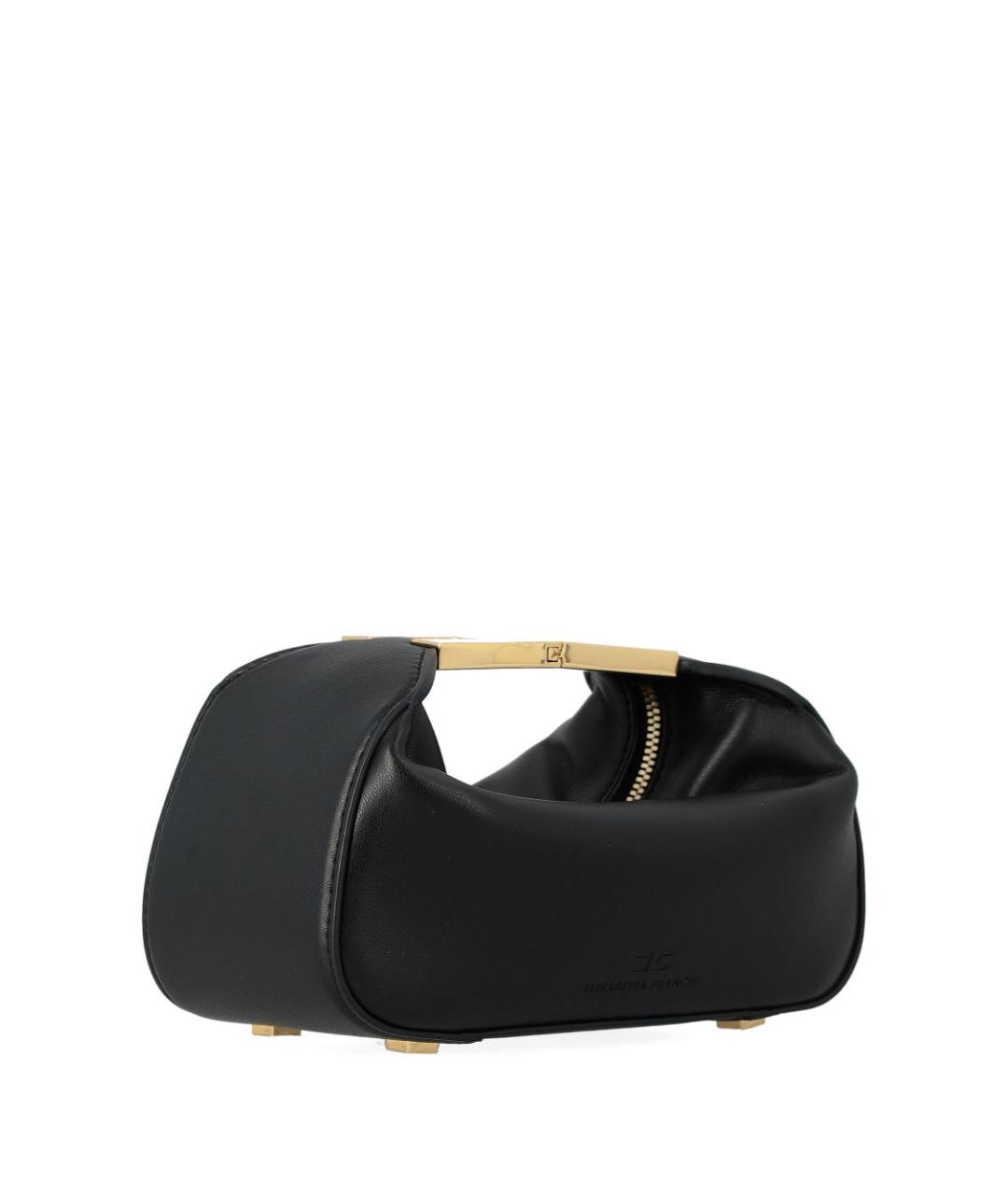 ELISABETTA FRANCHI Черная кожаная сумка с короткими ручками, фото 2