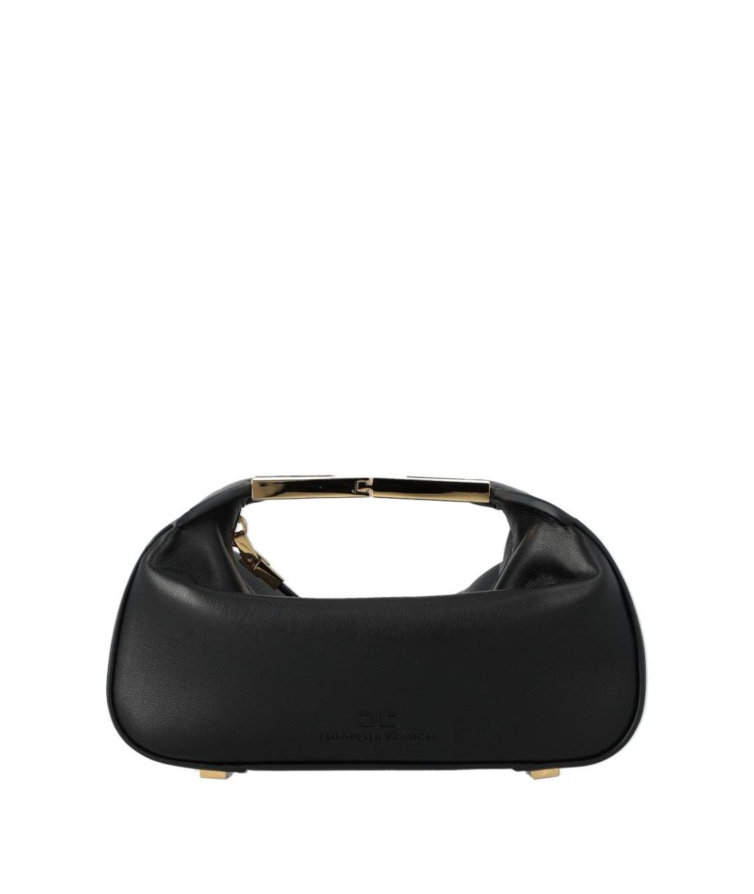 ELISABETTA FRANCHI Черная кожаная сумка с короткими ручками, фото 1