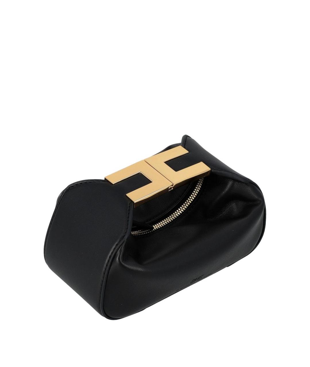 ELISABETTA FRANCHI Черная кожаная сумка с короткими ручками, фото 3