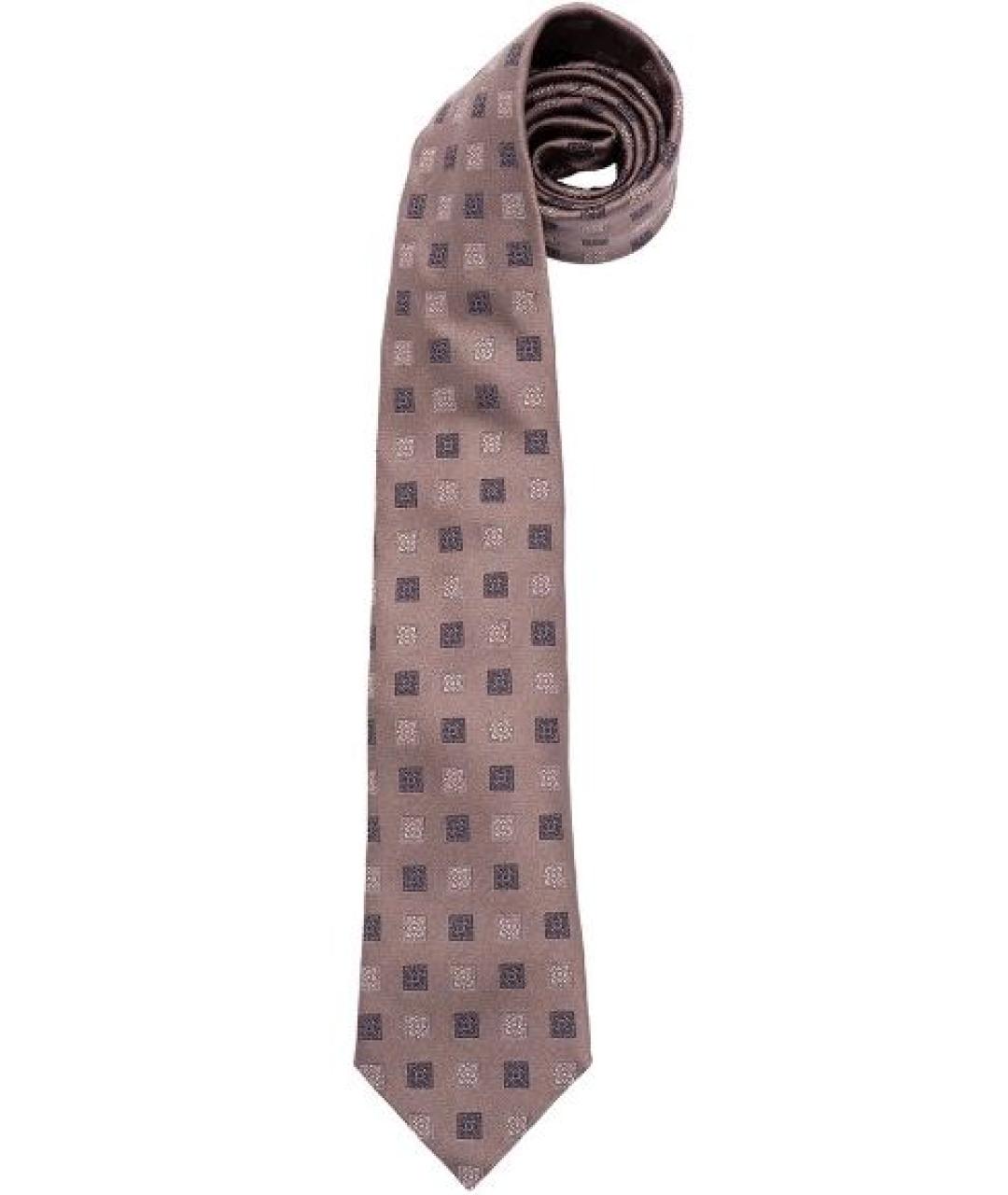 BRUNELLO CUCINELLI Коричневый шелковый галстук, фото 1