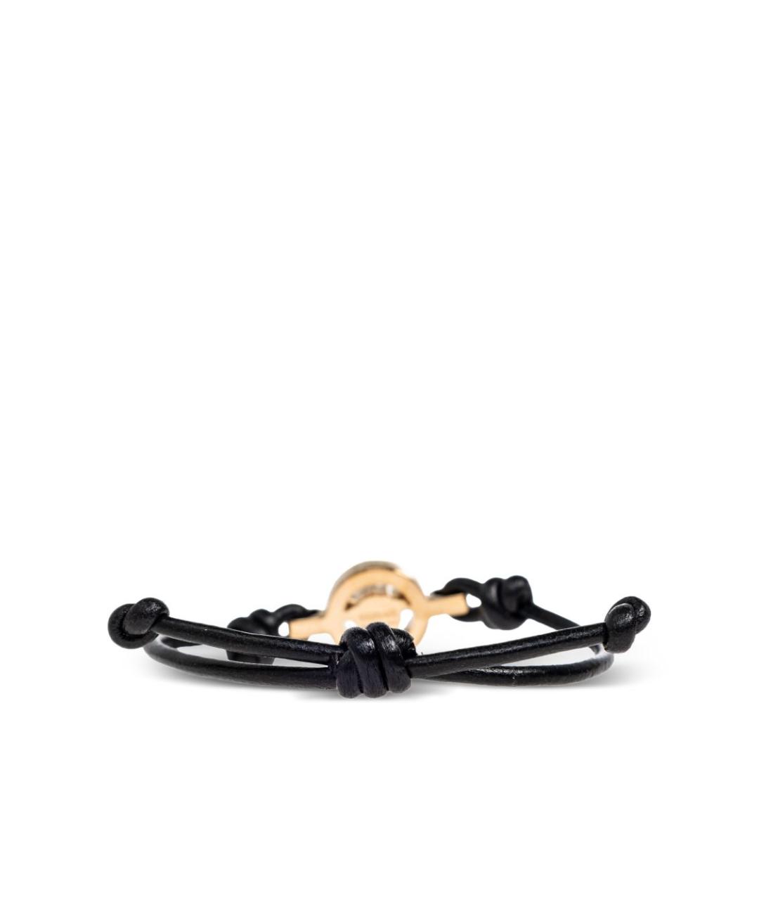 VERSACE Черный кожаный браслет, фото 3