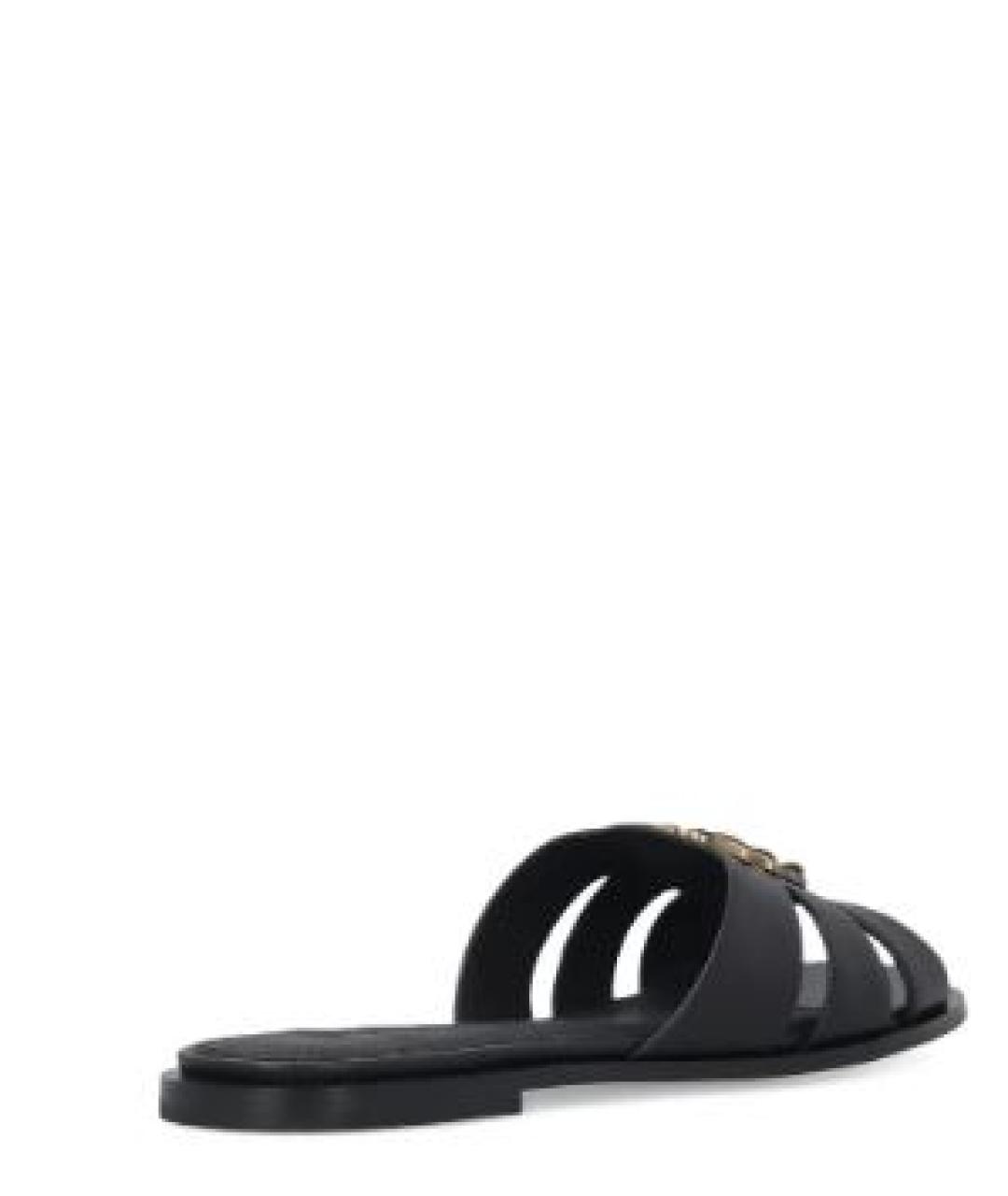 PINKO Черные кожаные шлепанцы, фото 2