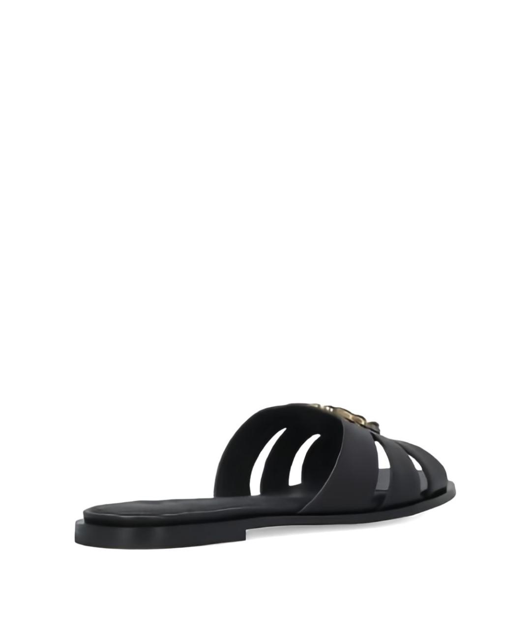 PINKO Черные кожаные шлепанцы, фото 4