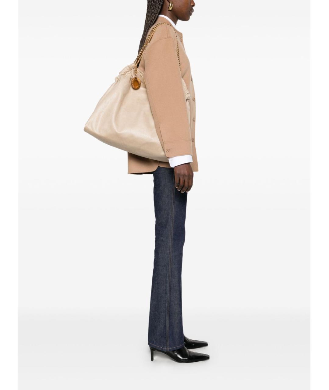 STELLA MCCARTNEY Бежевая сумка тоут из искусственной кожи, фото 4