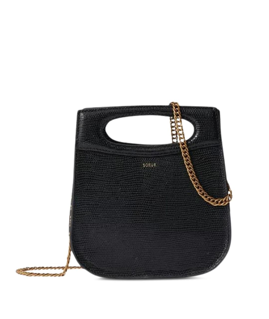 SOEUR Черная сумка с короткими ручками, фото 3