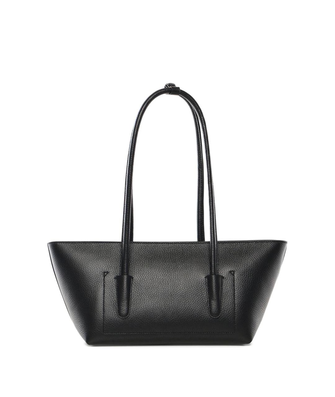 COCCINELLE Черная кожаная сумка тоут, фото 3