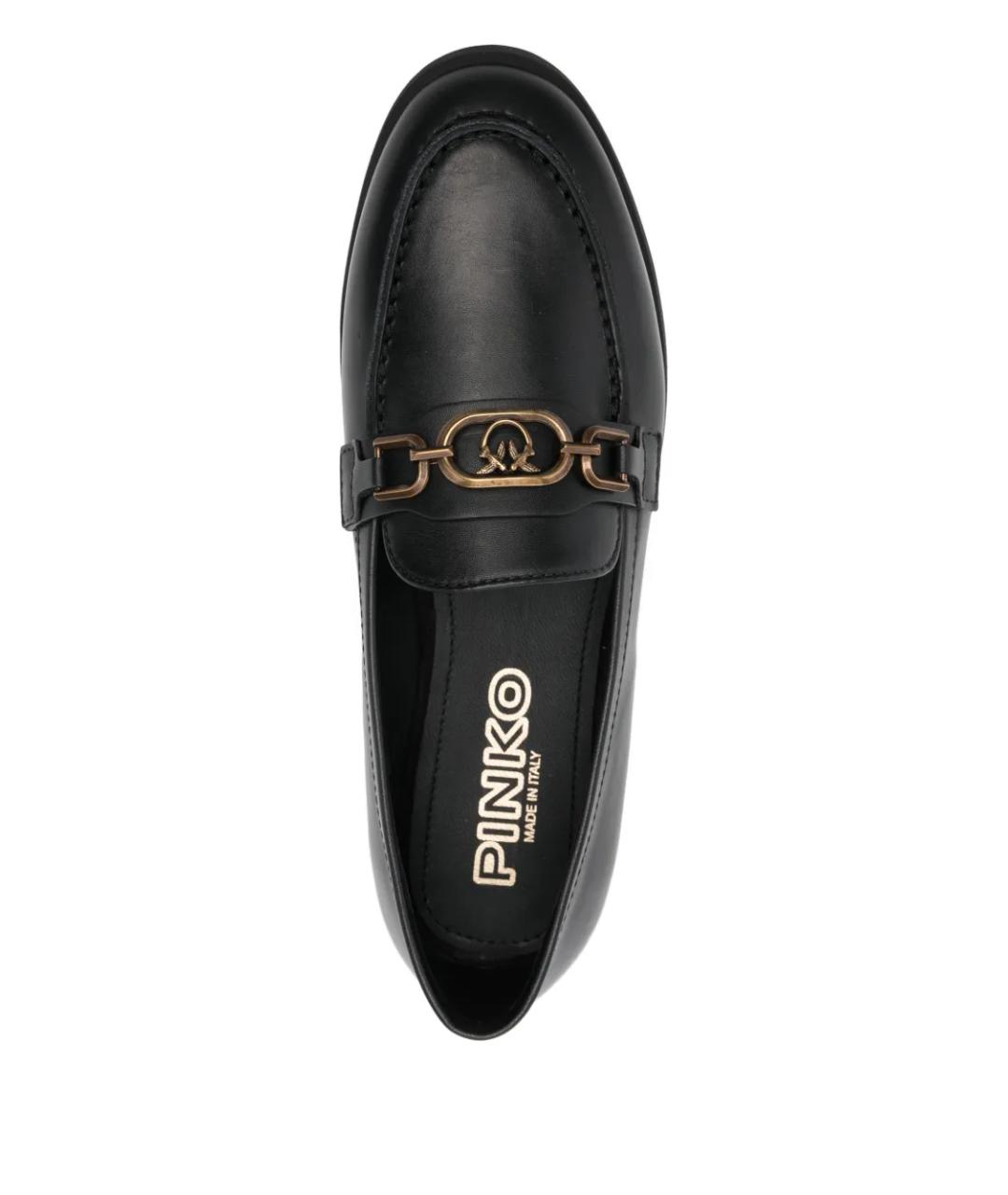 PINKO Черные кожаные лоферы, фото 4