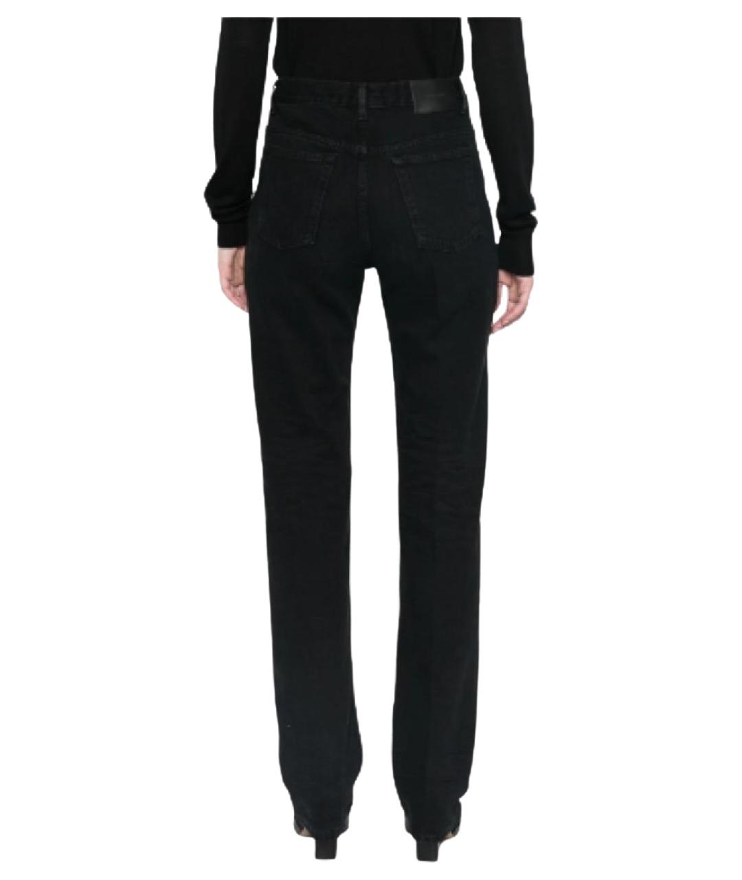 SAINT LAURENT Черные хлопковые прямые джинсы, фото 3