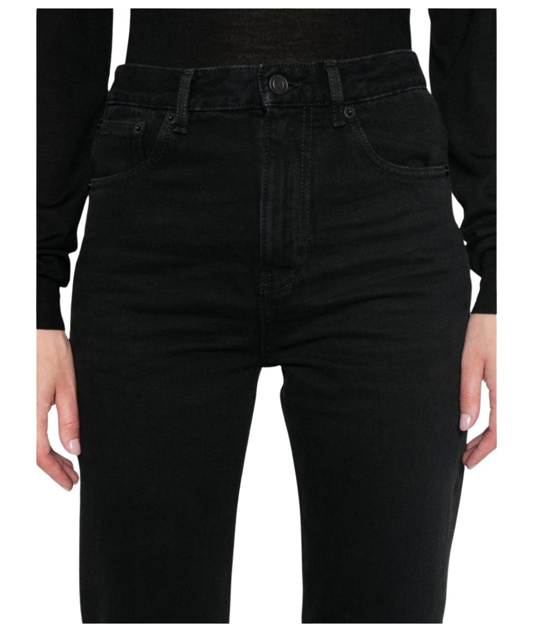 SAINT LAURENT Черные хлопковые прямые джинсы, фото 4