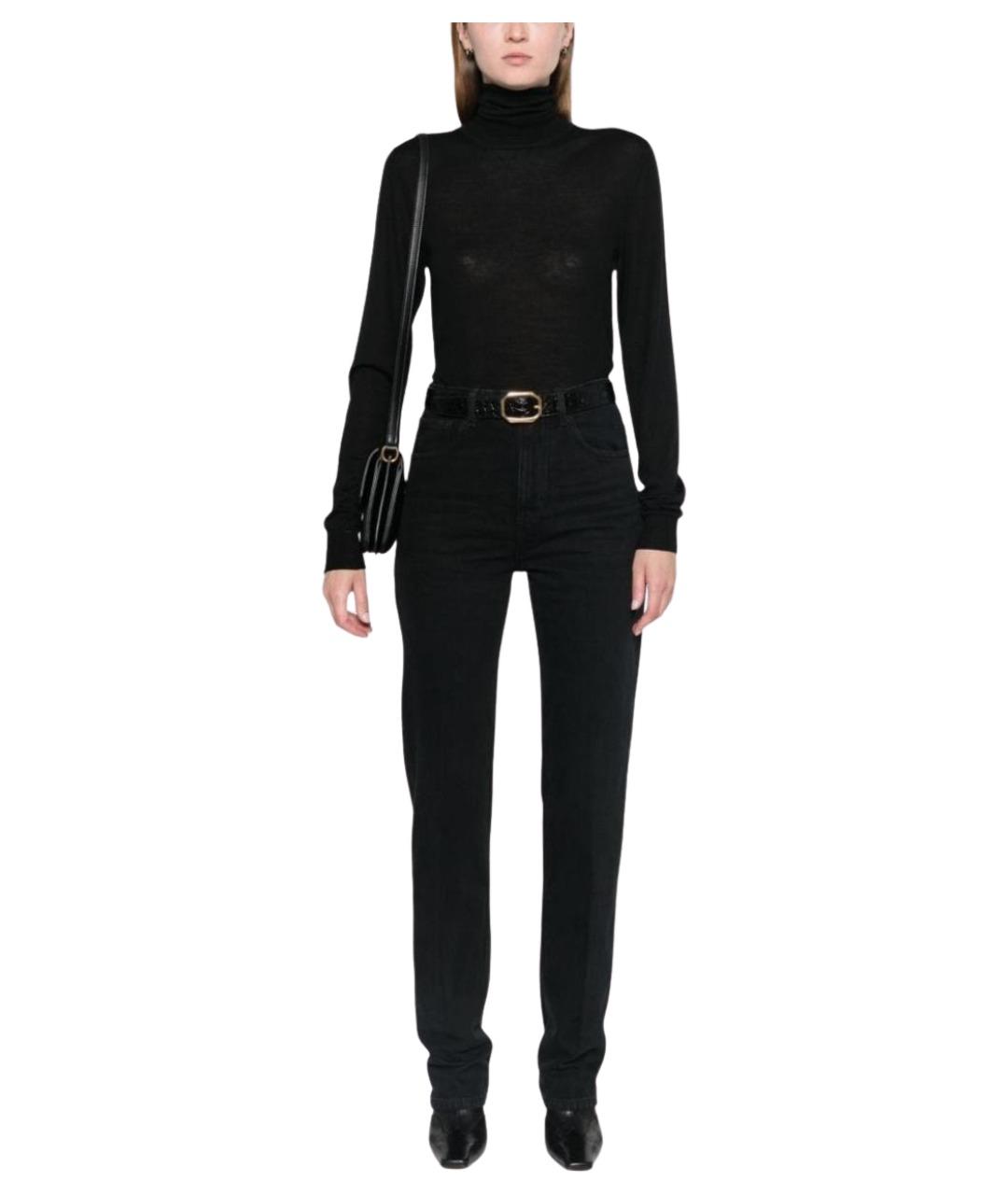 SAINT LAURENT Черные хлопковые прямые джинсы, фото 2