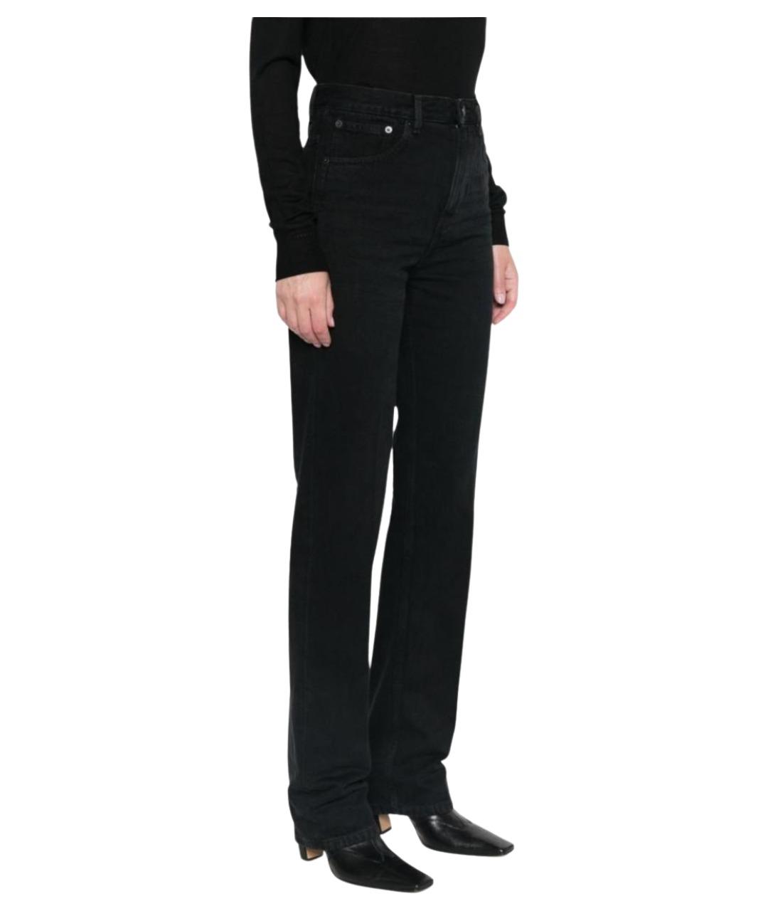 SAINT LAURENT Черные хлопковые прямые джинсы, фото 5